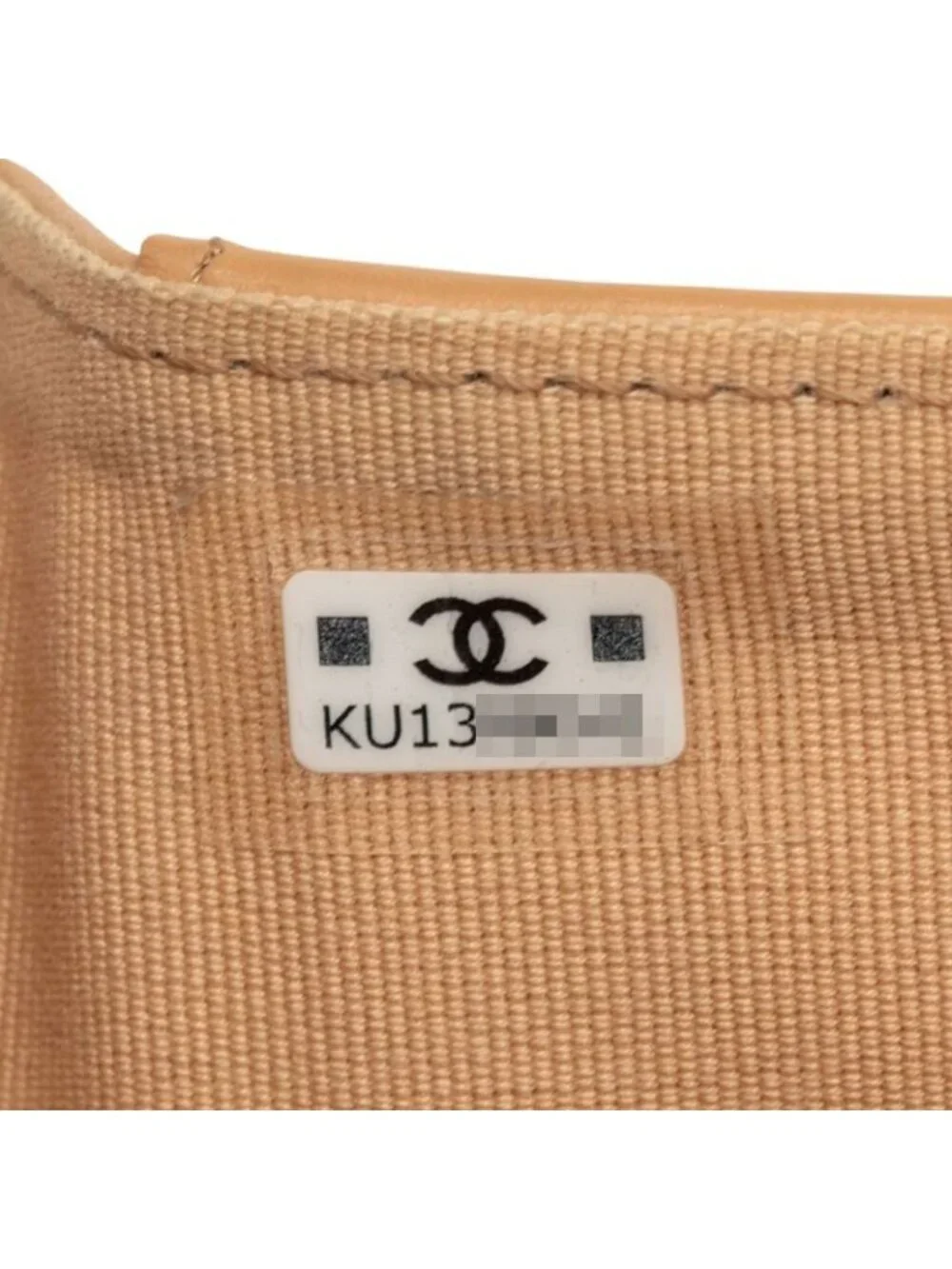 Chanel CC Logo Compact Wallet Trifold Beige Brown Canvas